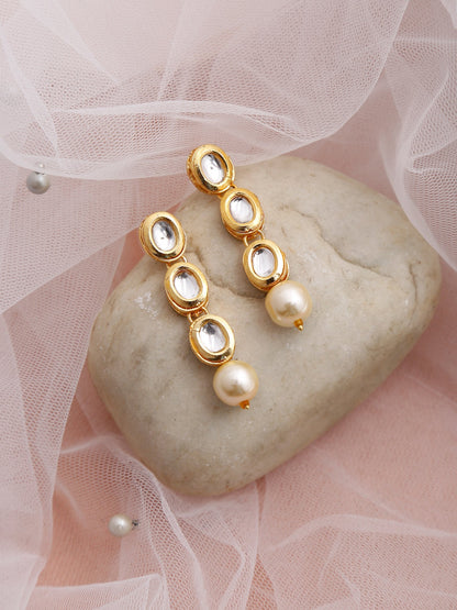 Gold-Toned Contemporary Ear Cuff Earrings - Ruby Raang