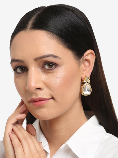 Gold-Toned Contemporary Studs Earrings - Ruby Raang
