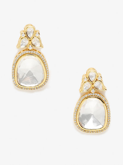 Gold-Toned Contemporary Studs Earrings - Ruby Raang