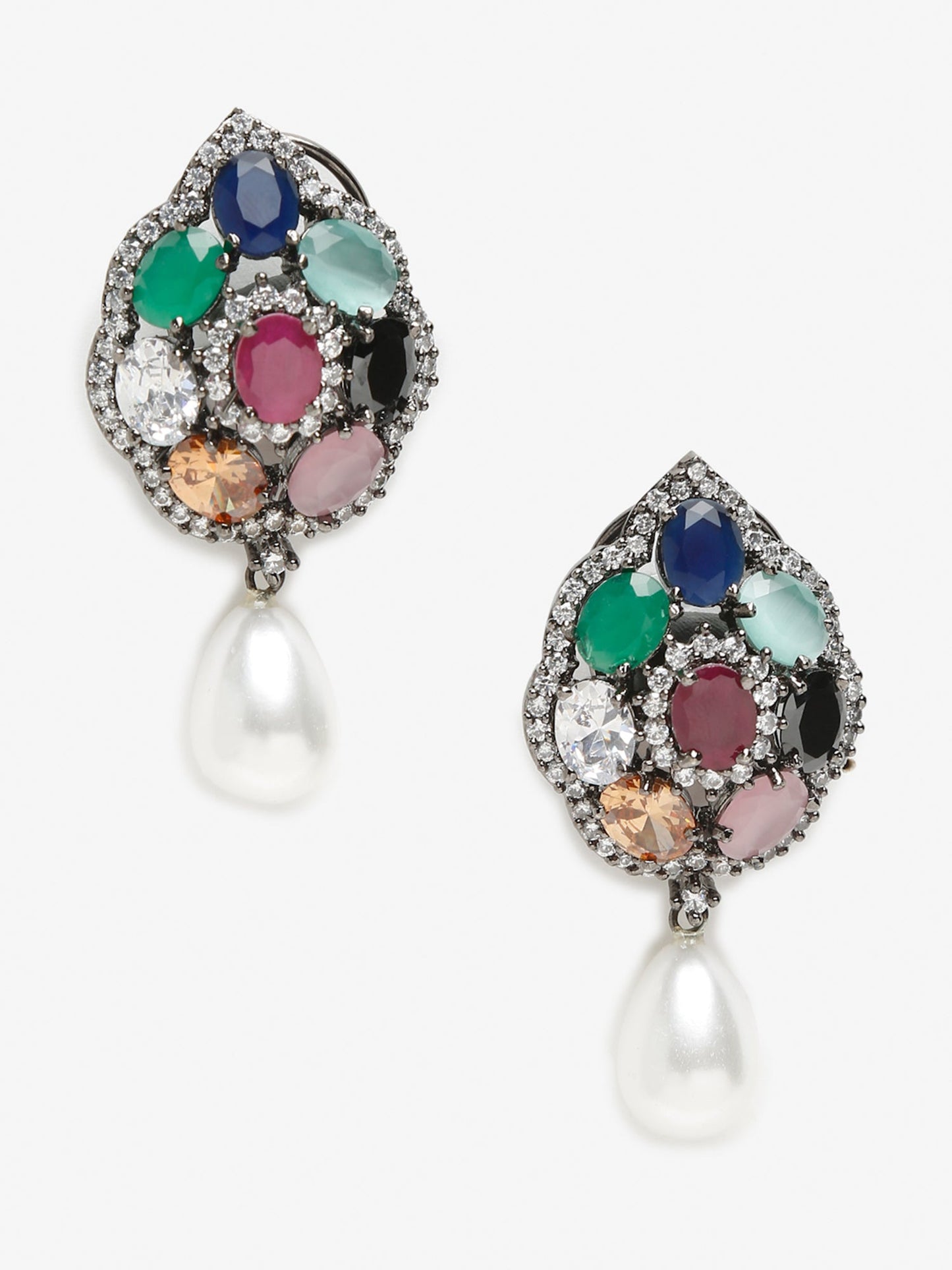 Multicoloured Contemporary Drop Earrings - Ruby Raang