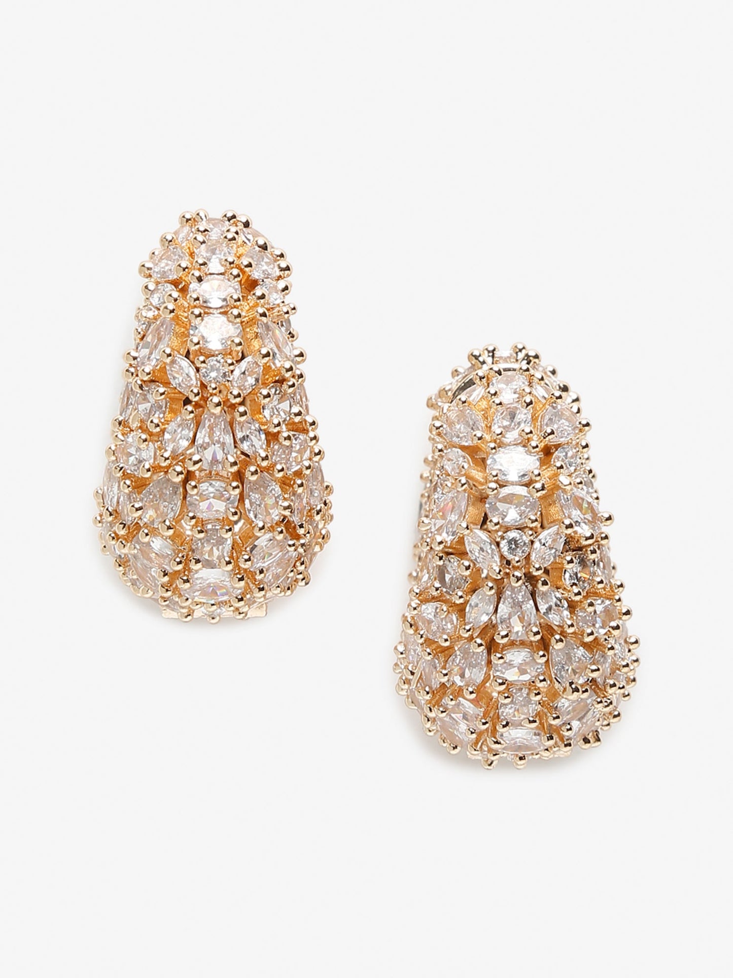 Rose Gold Contemporary Hoop Earrings - Ruby Raang