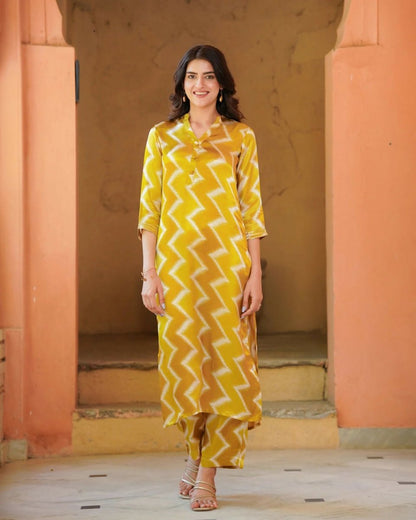 Aayaa Pure Muslin printed Kurti & Pant - Multi Color