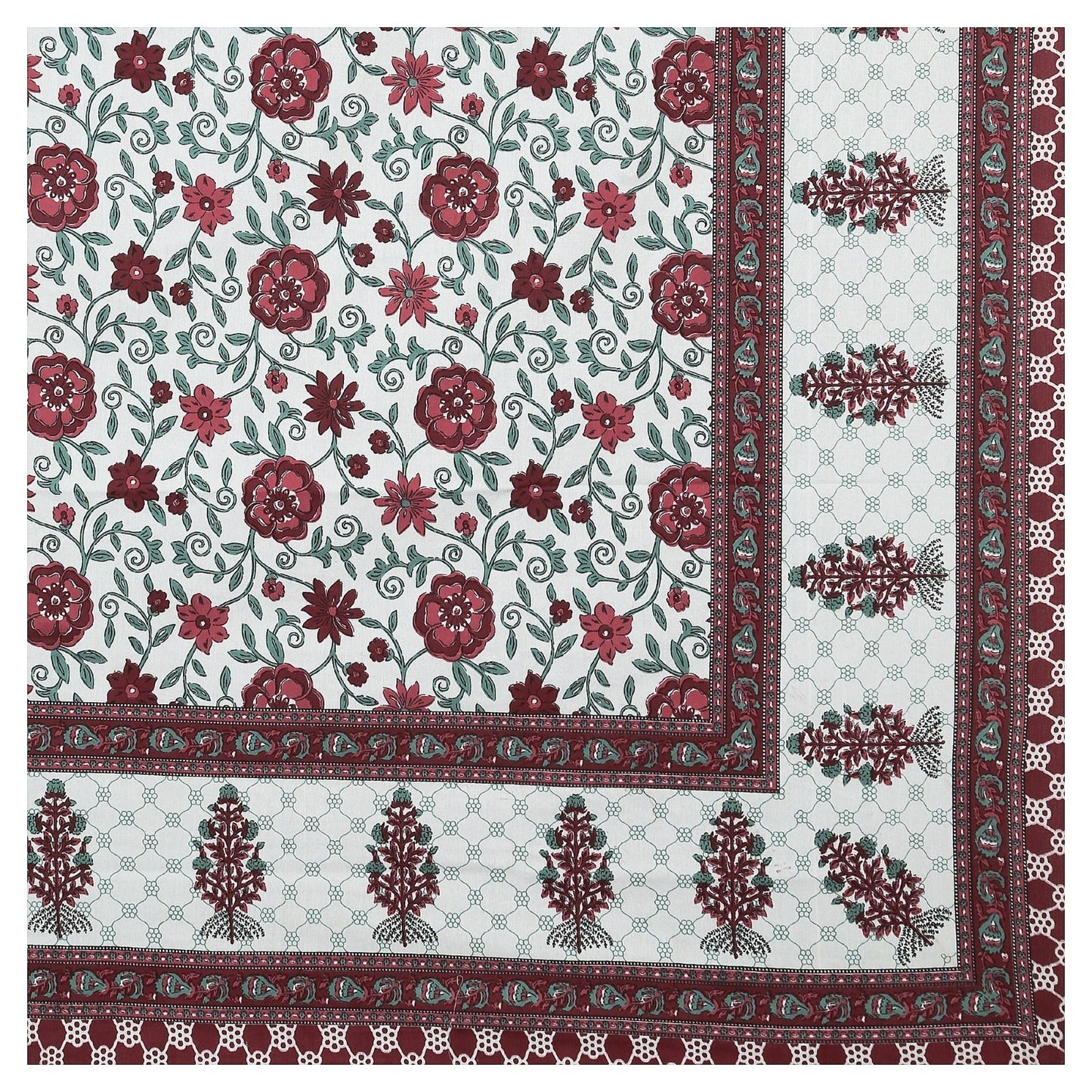 Rudra Bazaar Multicolour 210 TC Cotton Double King Bedsheet With 2 Pillow Covers