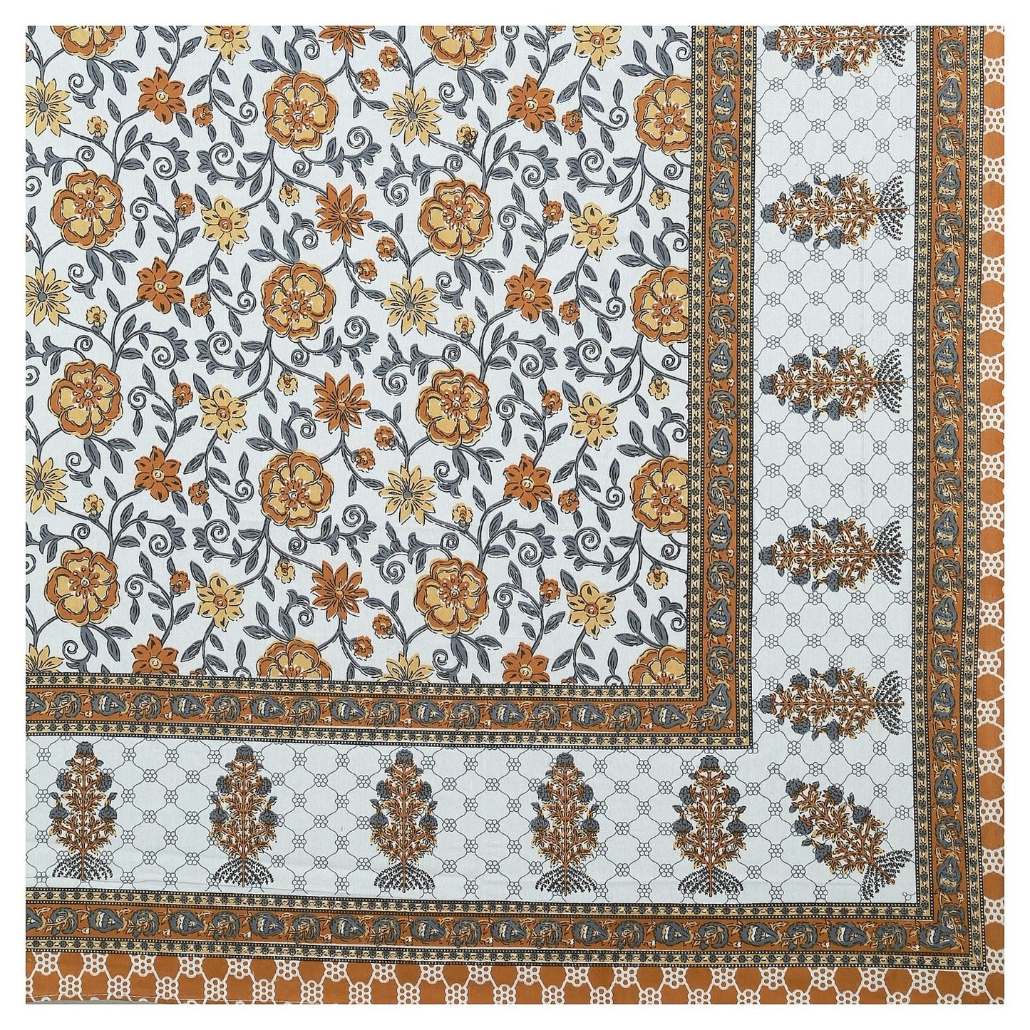 Rudra Bazaar Multicolour 210 TC Cotton Double King Bedsheet With 2 Pillow Covers