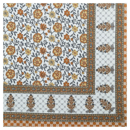 Rudra Bazaar Multicolour 210 TC Cotton Double King Bedsheet With 2 Pillow Covers