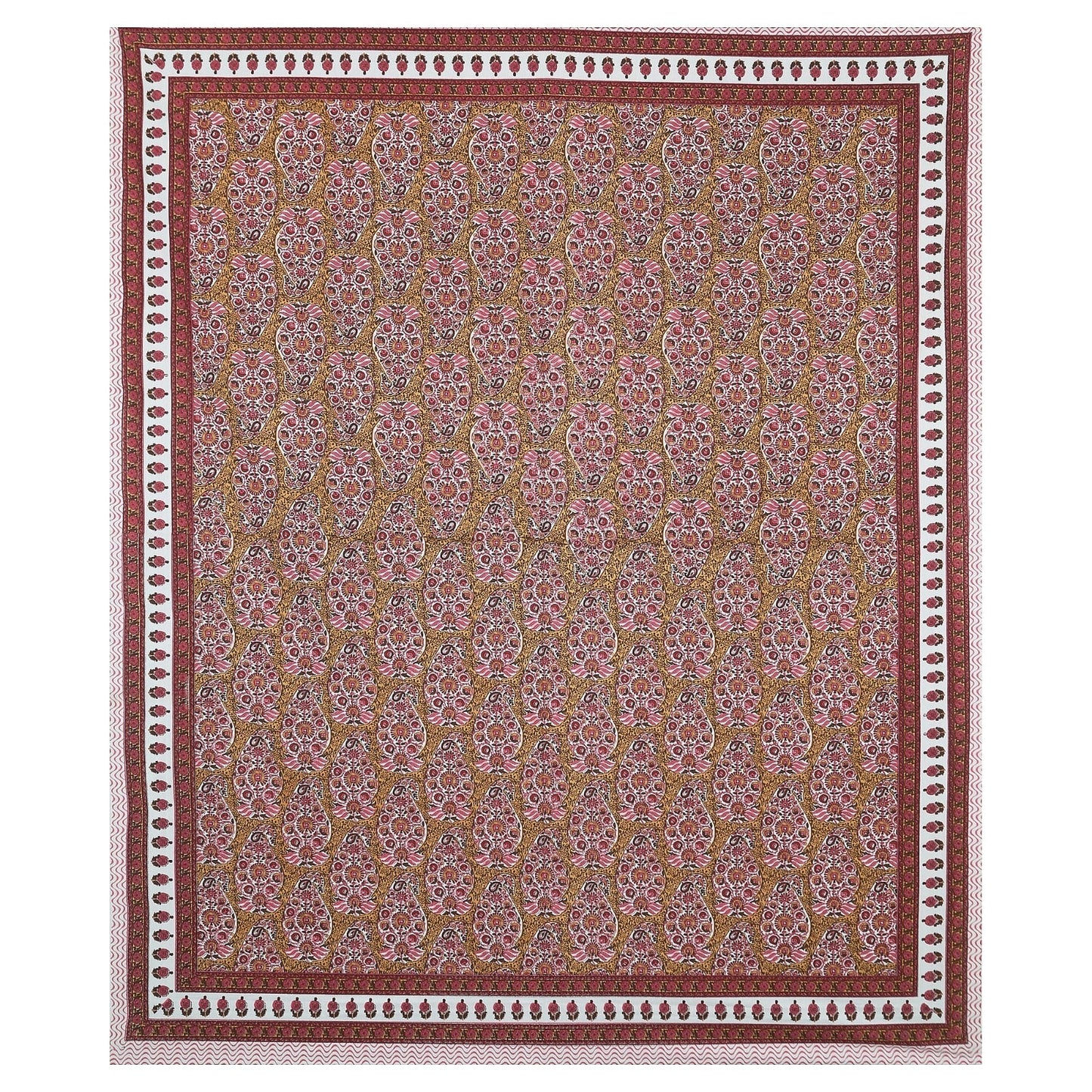 Rudra Bazaar Multicolour 210 TC Cotton Double King Bedsheet With 2 Pillow Covers