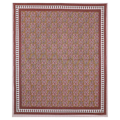 Rudra Bazaar Multicolour 210 TC Cotton Double King Bedsheet With 2 Pillow Covers