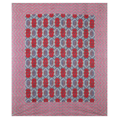 Rudra Bazaar Multicolour 210 TC Cotton Double King Bedsheet With 2 Pillow Covers