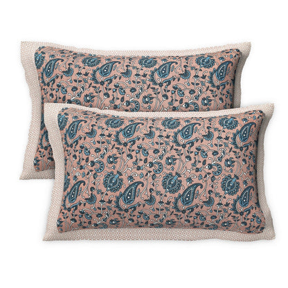 Rudra Bazaar Multicolour 210 TC Cotton Double King Bedsheet With 2 Pillow Covers