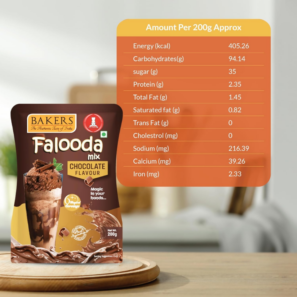 BAKERS Falooda Mix Powder - Chocolate, Pista, Vanilla