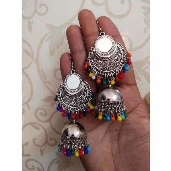 MS Fashion India Muskan Fancy Enchant Oxidized Afghani Style Jhumki Earrings