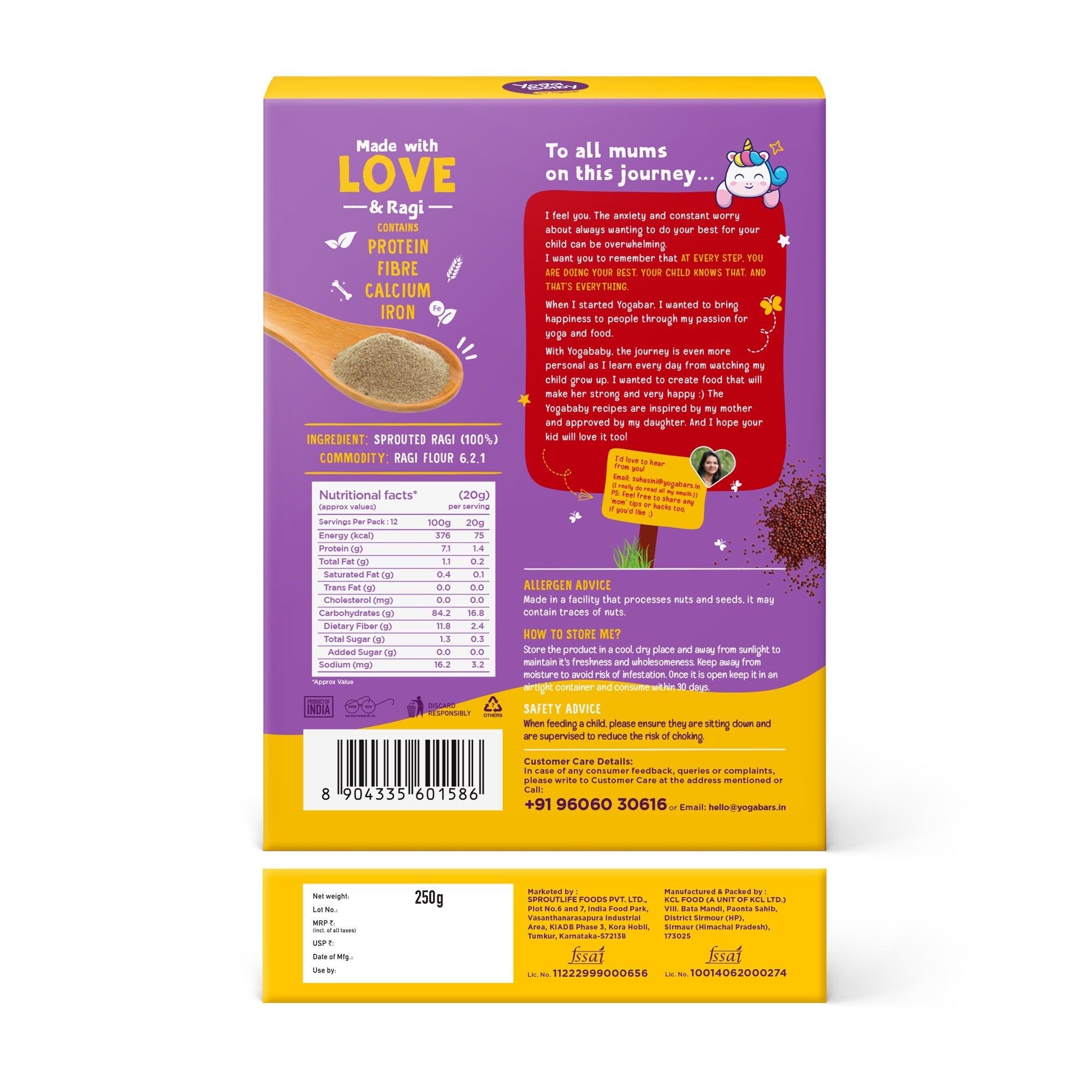 Yogabar Sprouted Ragi Mix - 200 gms