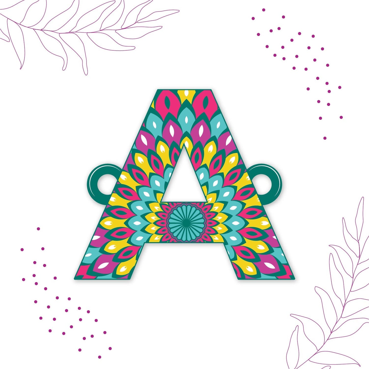 Indianvibez Alphabet A Wooden Rakhi - Kids Rakhi