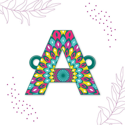 Indianvibez Alphabet A Wooden Rakhi - Kids Rakhi