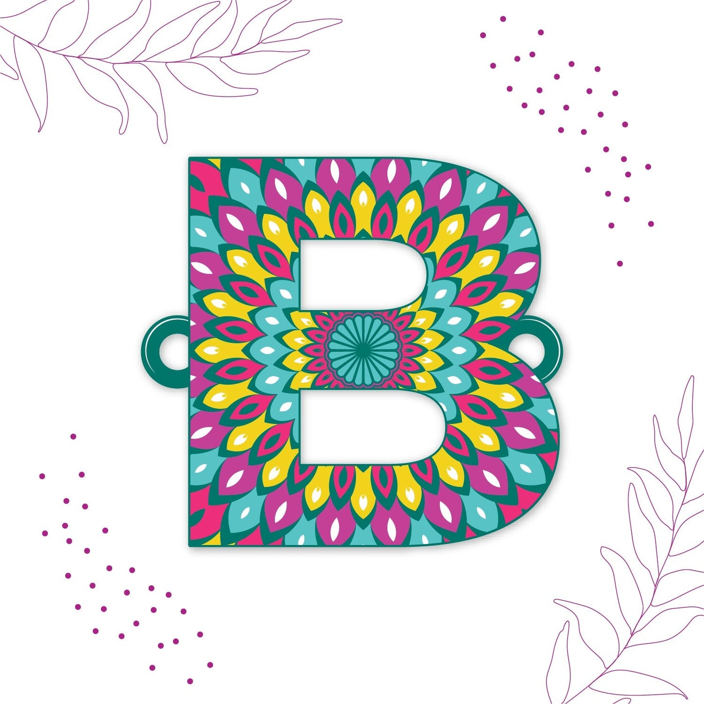 Indianvibez Alphabet B Wooden Rakhi - Kids Rakhi