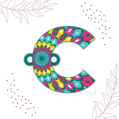 Indianvibez Alphabet C Wooden Rakhi - Kids Rakhi