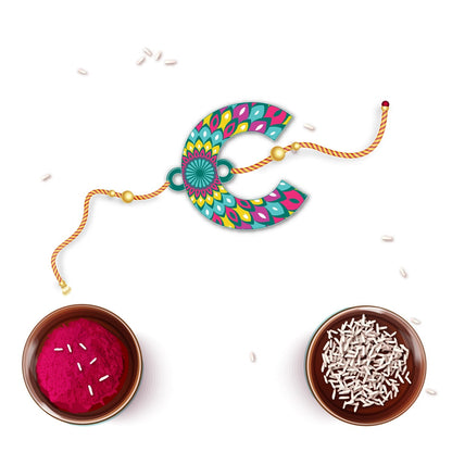 Indianvibez Alphabet C Wooden Rakhi - Kids Rakhi