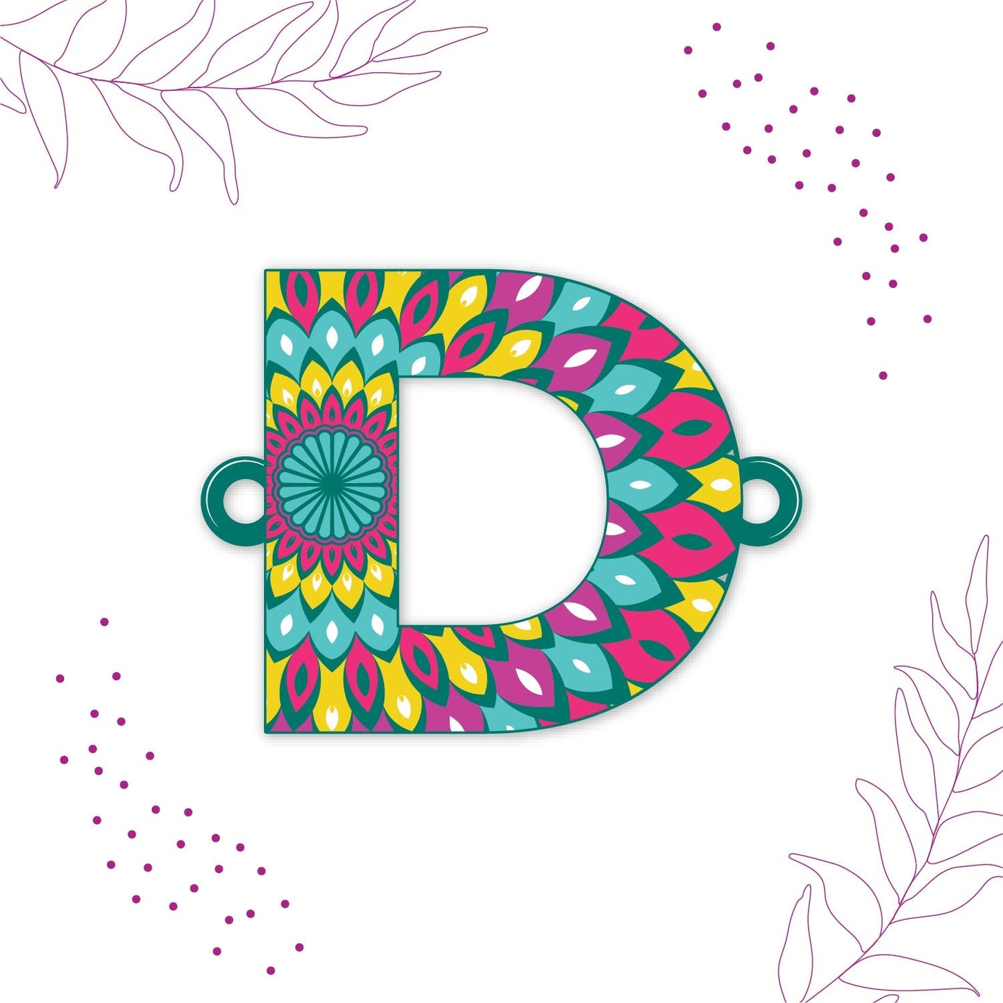 Indianvibez Alphabet D Wooden Rakhi - Kids Rakhi