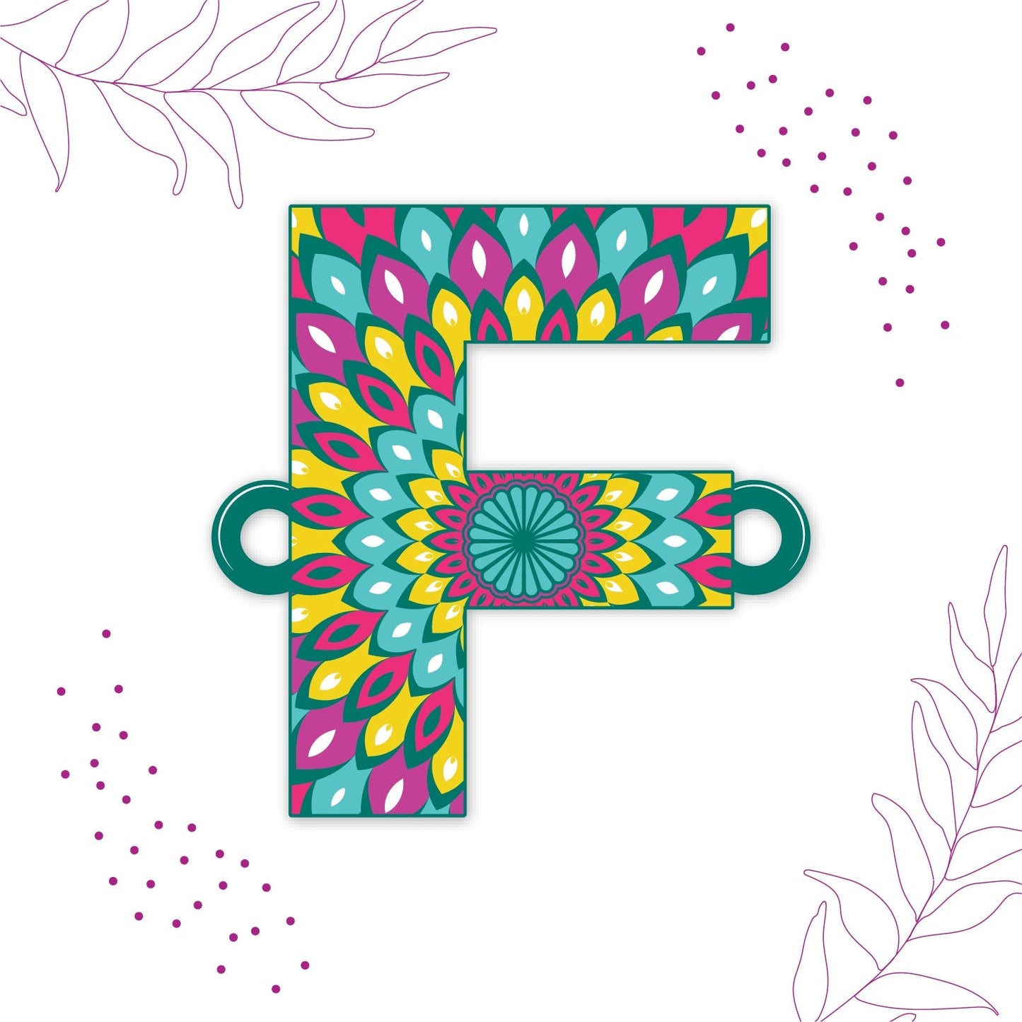 Indianvibez Alphabet F Wooden Rakhi - Kids Rakhi