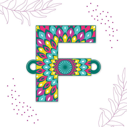 Indianvibez Alphabet F Wooden Rakhi - Kids Rakhi