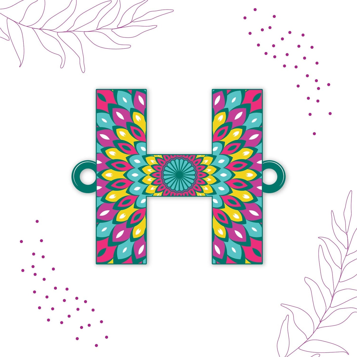 Indianvibez Alphabet H Wooden Rakhi - Kids Rakhi