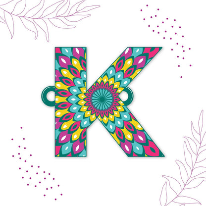 Indianvibez Alphabet K Wooden Rakhi - Kids Rakhi