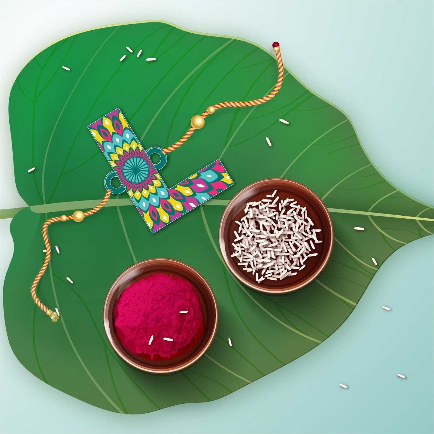 Indianvibez Alphabet L Wooden Rakhi - Kids Rakhi