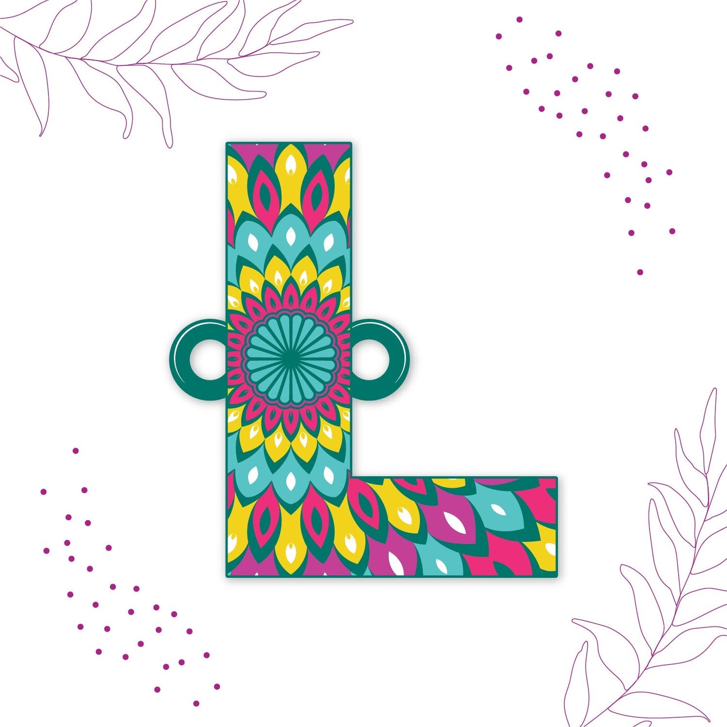 Indianvibez Alphabet L Wooden Rakhi - Kids Rakhi
