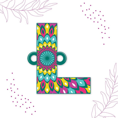 Indianvibez Alphabet L Wooden Rakhi - Kids Rakhi