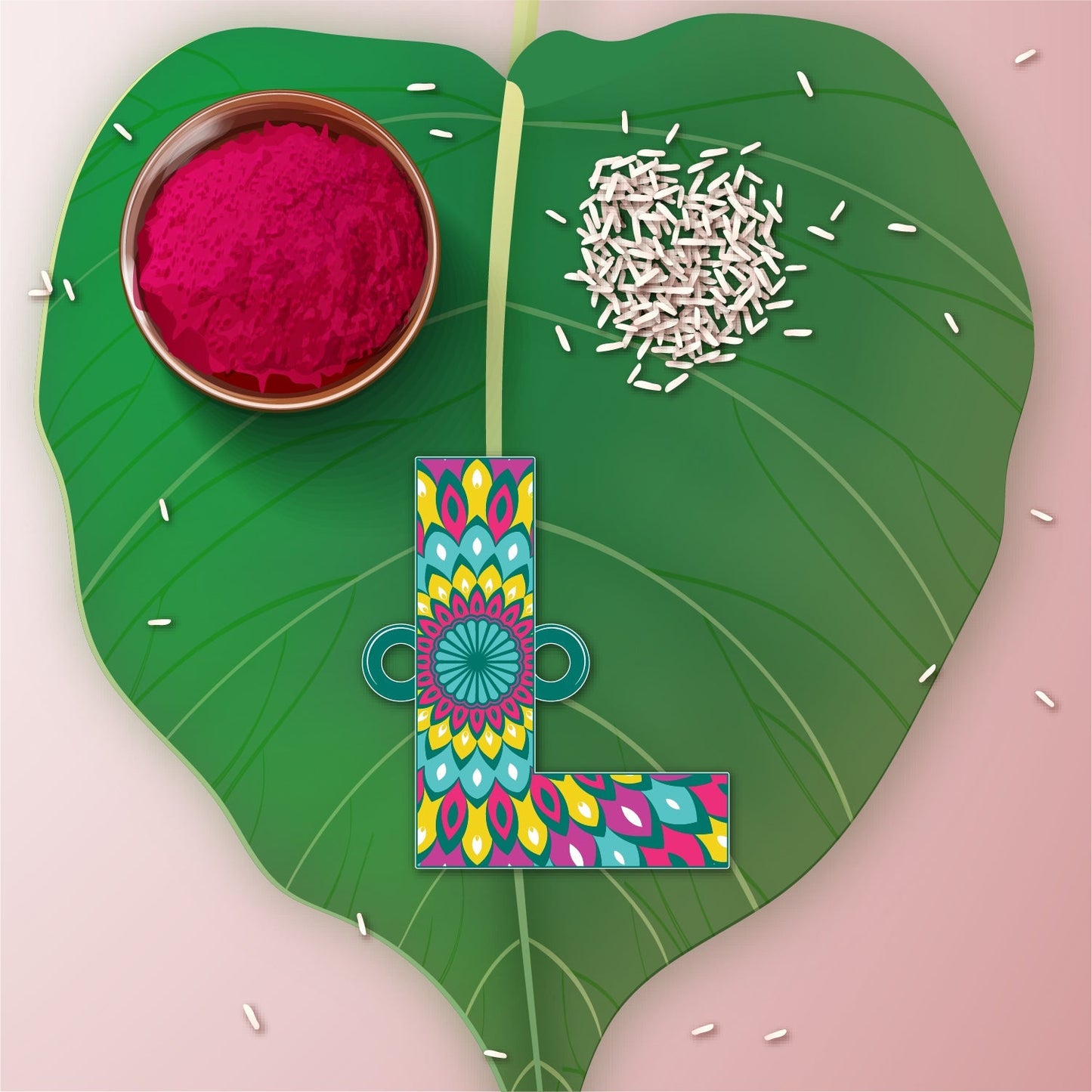 Indianvibez Alphabet L Wooden Rakhi - Kids Rakhi