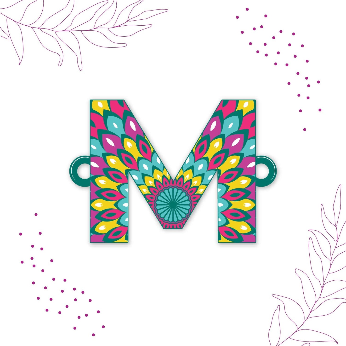 Indianvibez Alphabet M Wooden Rakhi - Kids Rakhi