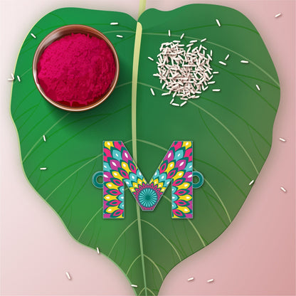 Indianvibez Alphabet M Wooden Rakhi - Kids Rakhi