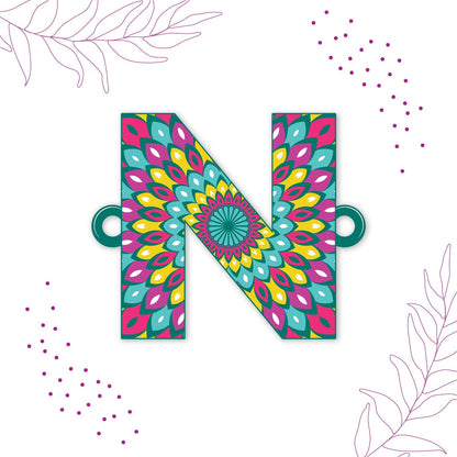 Indianvibez Alphabet N Wooden Rakhi - Kids Rakhi