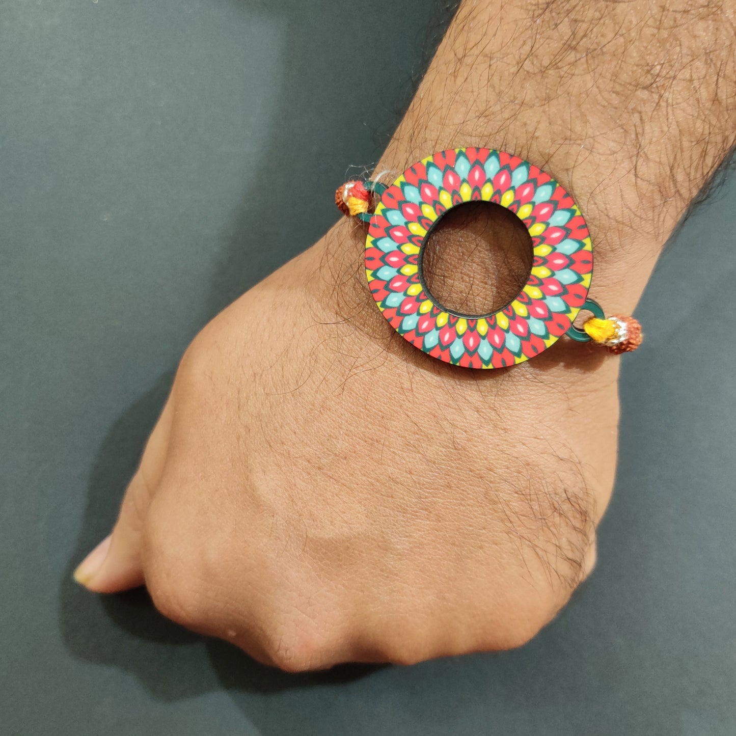 Indianvibez Alphabet O Wooden Rakhi - Kids Rakhi