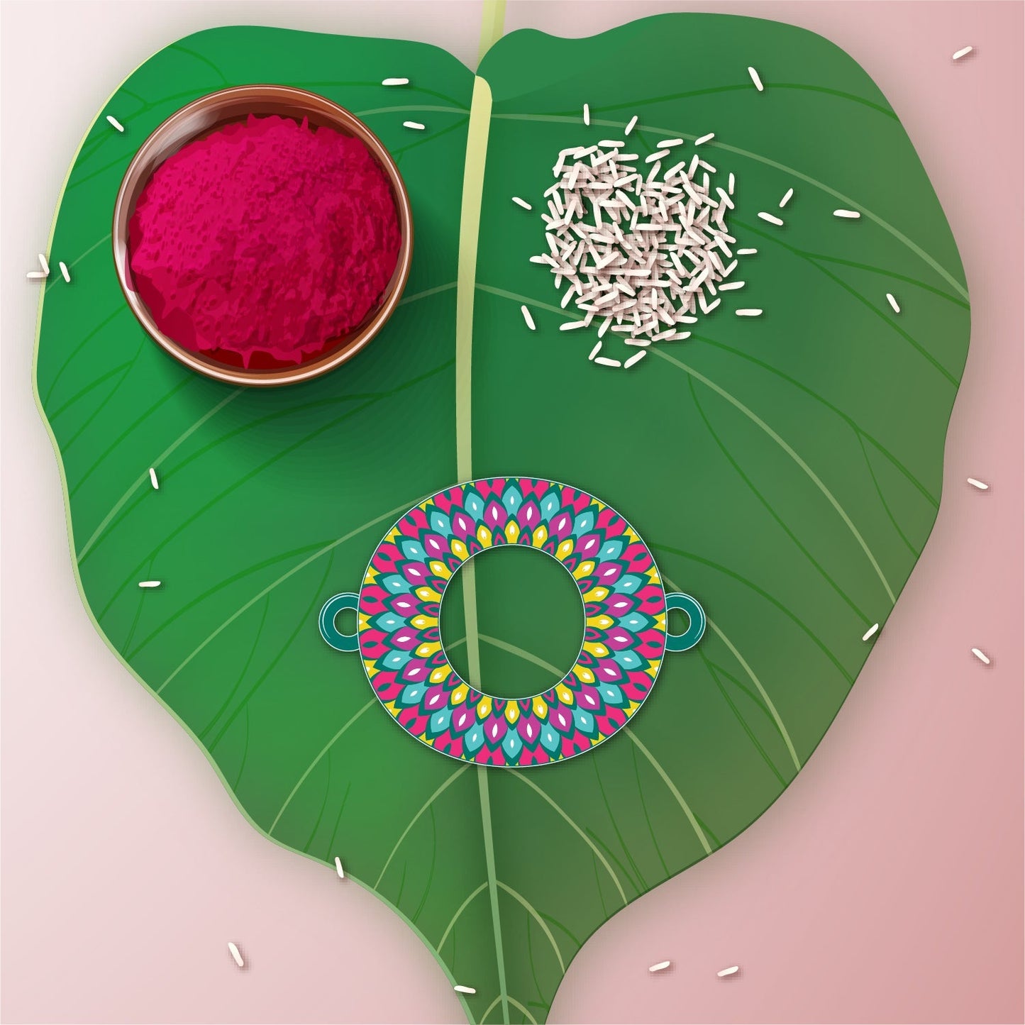 Indianvibez Alphabet O Wooden Rakhi - Kids Rakhi