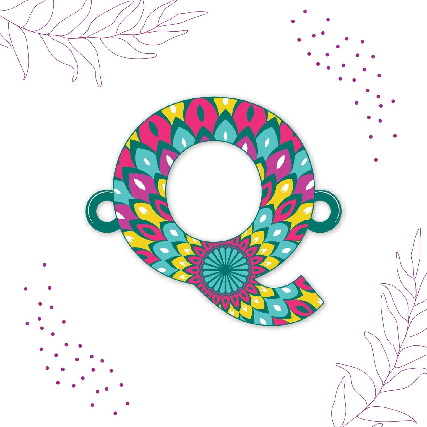 Indianvibez Alphabet Q Wooden Rakhi - Kids Rakhi