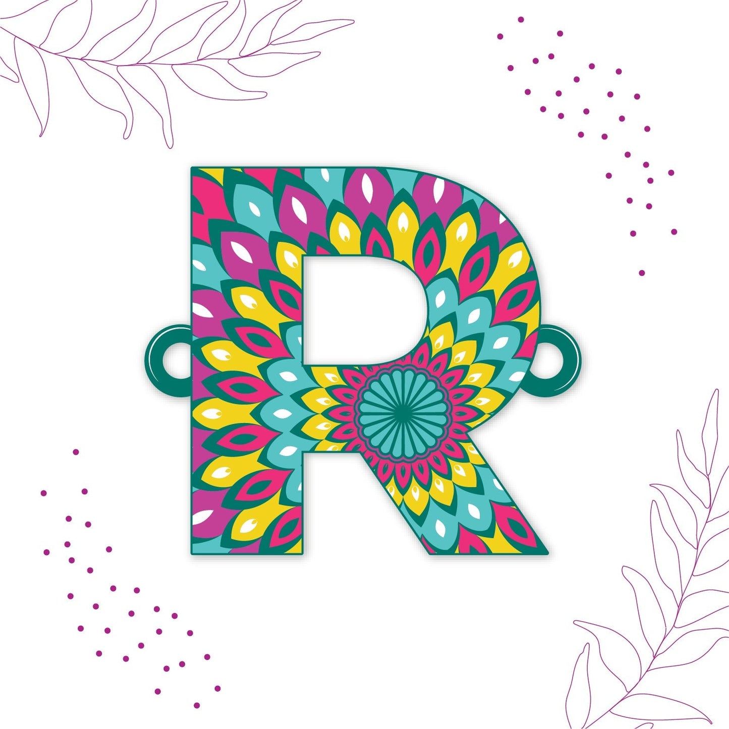 Indianvibez Alphabet R Wooden Rakhi - Kids Rakhi