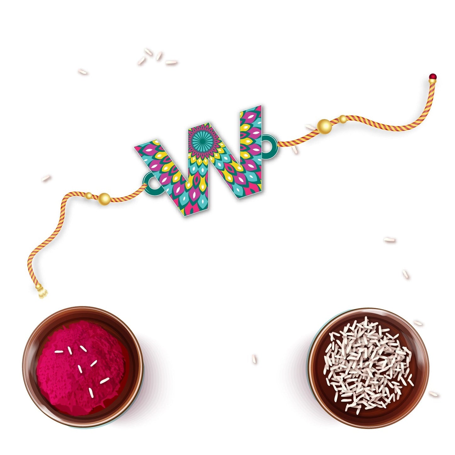 Indianvibez Alphabet X Wooden Rakhi - Kids Rakhi
