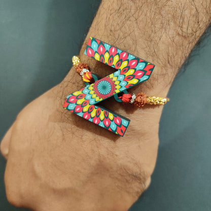 Indianvibez Alphabet Z Wooden Rakhi - Kids Rakhi