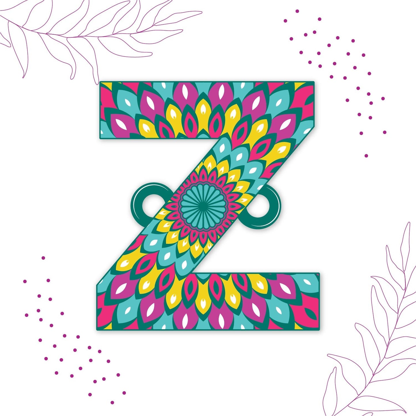 Indianvibez Alphabet Z Wooden Rakhi - Kids Rakhi