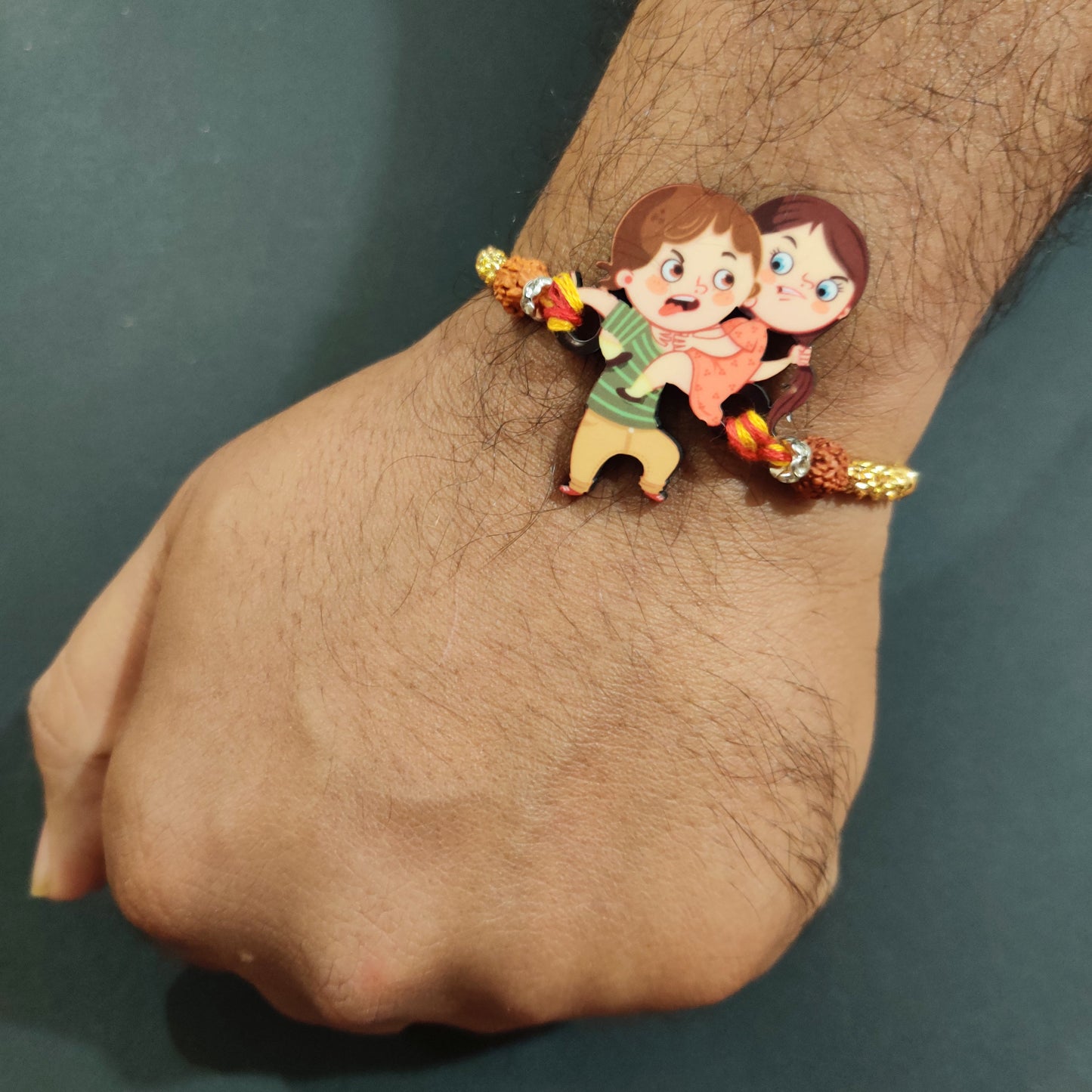 Indianvibez Annoying Brother Wooden Rakhi with Rudraksha, Funny & Quirky Rakhi for Bhaiya, Shop India - Kids Rakhi