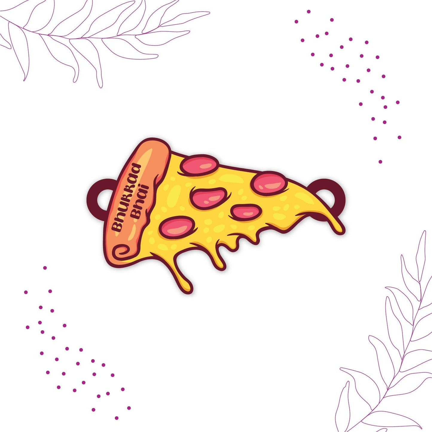 Indianvibez Bhukkad Bhai Pizza Wooden Rakhi with Rudraksha, Food Rakhi for Brother, Shop India - Kids Rakhi