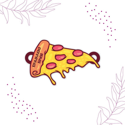 Indianvibez Bhukkad Bhai Pizza Wooden Rakhi with Rudraksha, Food Rakhi for Brother, Shop India - Kids Rakhi