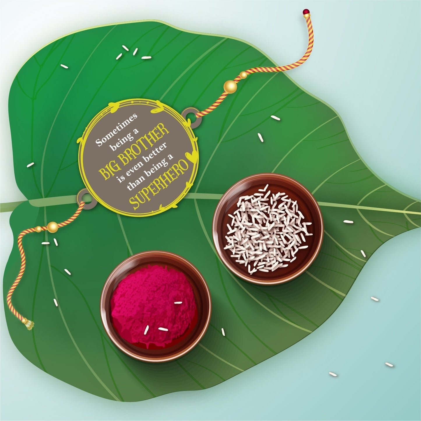 Indianvibez Big Brother Superhero Wooden Rakhi with Rudraksha, Unique Rakhi for Bhaiya, Shop India - Kids Rakhi