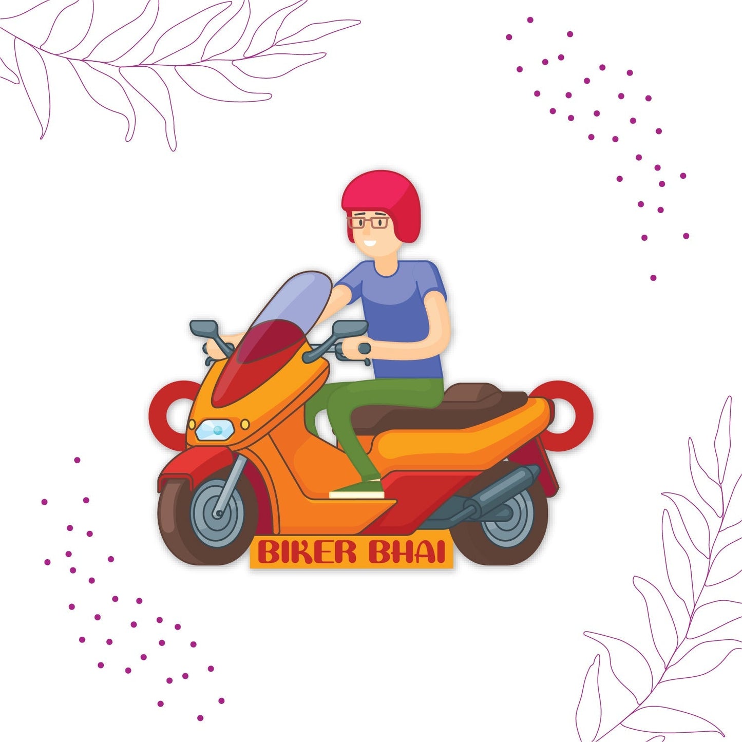 Indianvibez Biker Bhai Wooden Rakhi with Rudraksha, Motorcycle Rakhi for Bro, Shop India - Kids Rakhi