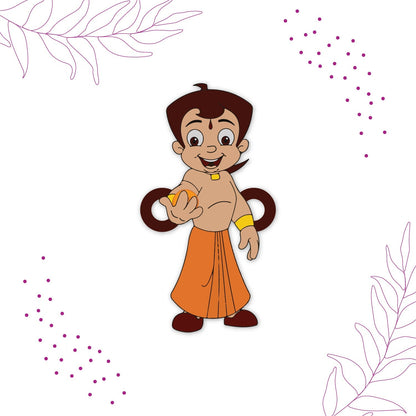 Indianvibez Chota Bheem Wooden Rakhi with Rudraksha, Cartoon Rakhi for Bro, Shop India - Kids Rakhi
