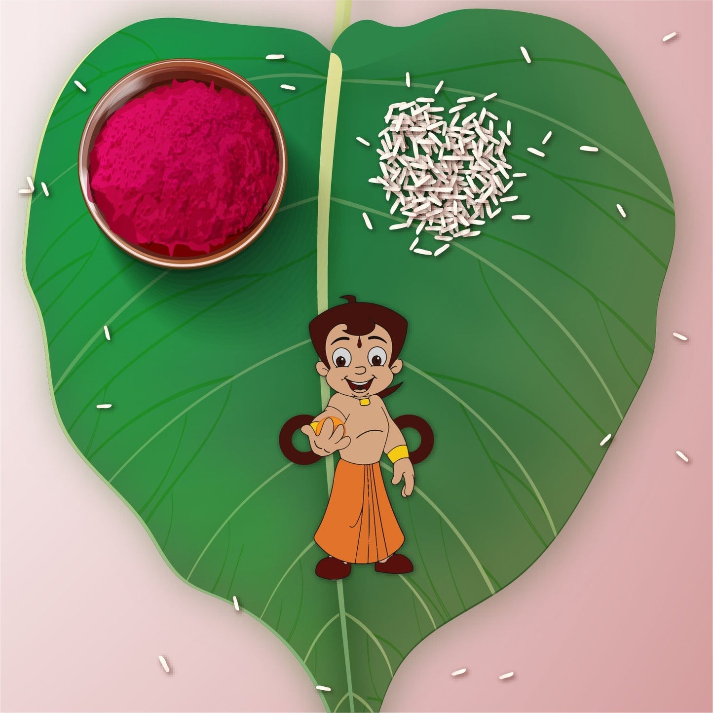 Indianvibez Chota Bheem Wooden Rakhi with Rudraksha, Cartoon Rakhi for Bro, Shop India - Kids Rakhi