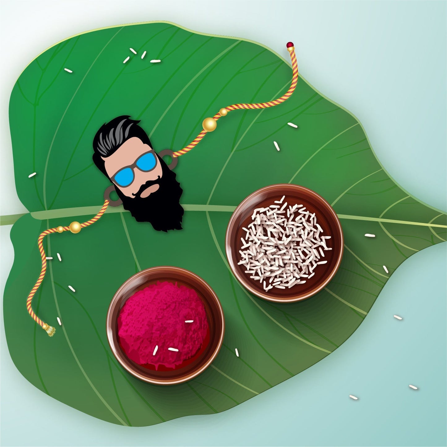 Indianvibez Dashing Bhai Wooden Rakhi with Rudraksha, Stylish Rakhi for Brother, Shop India - Kids Rakhi