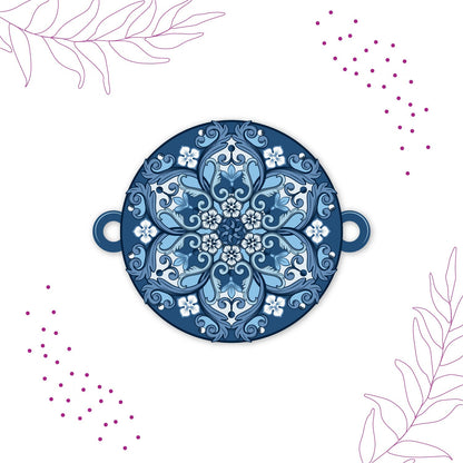 Indianvibez Ethnic Mandala Wooden Rakhi with Rudraksha, Divine Rakhi for Brother| - Kids Rakhi