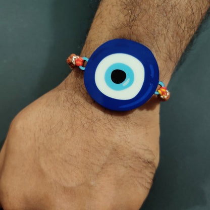 Indianvibez Evil Eye Rakhi with Rudraksha Thread, Rakhi for Brother - Kids Rakhi
